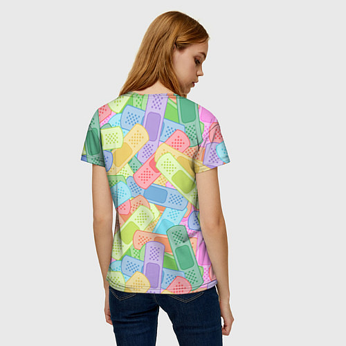 Женская футболка Цветные пластыри / 3D-принт – фото 4