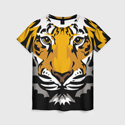 Женская футболка Суровый взгляд тигра