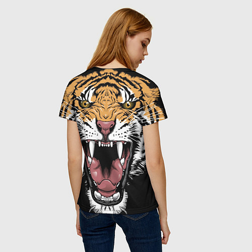 Женская футболка Оскал амурского тигра / 3D-принт – фото 4