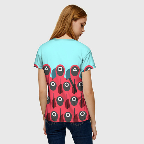 Женская футболка Охрана Squid game / 3D-принт – фото 4