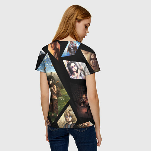 Женская футболка Атака титанов портреты / 3D-принт – фото 4