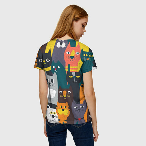 Женская футболка Крутые коты / 3D-принт – фото 4