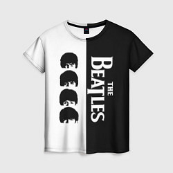 Футболка женская The Beatles черно - белый партер, цвет: 3D-принт