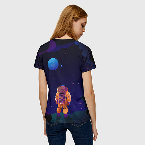 Женская футболка Космонавт на Дистанции / 3D-принт – фото 4