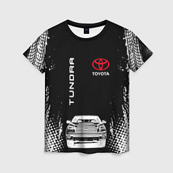 Футболка женская Toyota Tundra Следы шин, цвет: 3D-принт