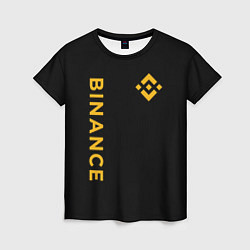 Футболка женская БИНАНС ЛОГО КАРБОН BINANCE LOGO, цвет: 3D-принт