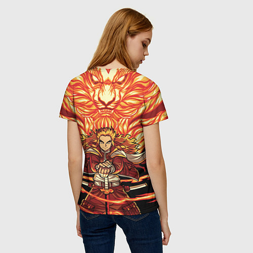 Женская футболка Пламенный столб Ренгоку Кенджуро / 3D-принт – фото 4