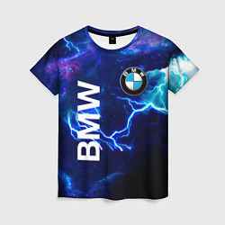 Футболка женская BMW Синяя молния, цвет: 3D-принт