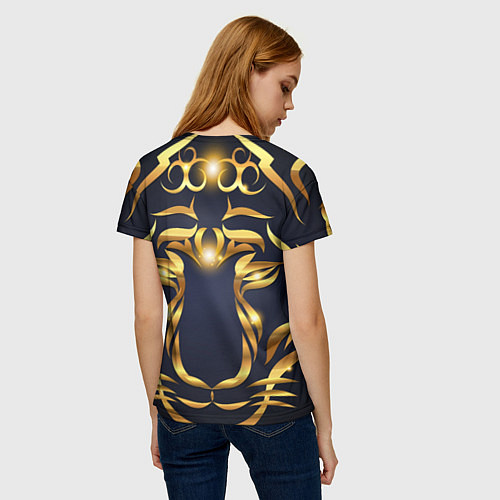 Женская футболка Золотой символ года Тигр / 3D-принт – фото 4