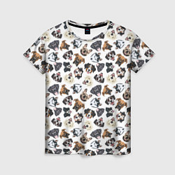 Женская футболка Разные Породы Собак