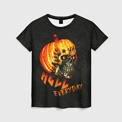 Женская футболка Helloween череп тыква scull pumkin