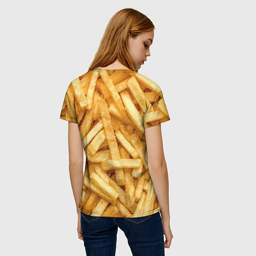Женская футболка Картошка фриФастфуд / 3D-принт – фото 4