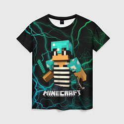 Женская футболка Minecraft молнии