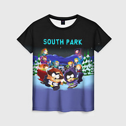 Женская футболка Енот и его команда - противостояние Южный Парк