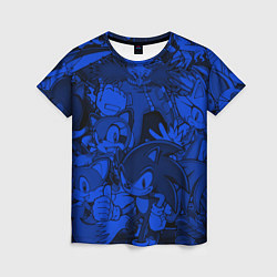 Женская футболка SONIC BLUE PATTERN СИНИЙ ЁЖ