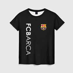 Женская футболка FC BARCA BLACK STYLE