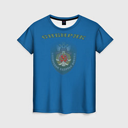 Женская футболка Знамя Ермака с шевроном СибКВ и гербом РФ