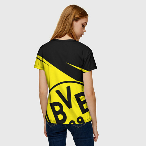 Женская футболка BORUSSIA BVB 09 LOGO / 3D-принт – фото 4
