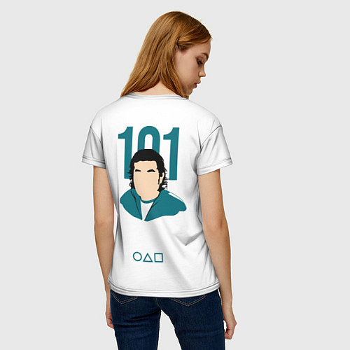 Женская футболка Squid game - Чан Док Су 101 / 3D-принт – фото 4