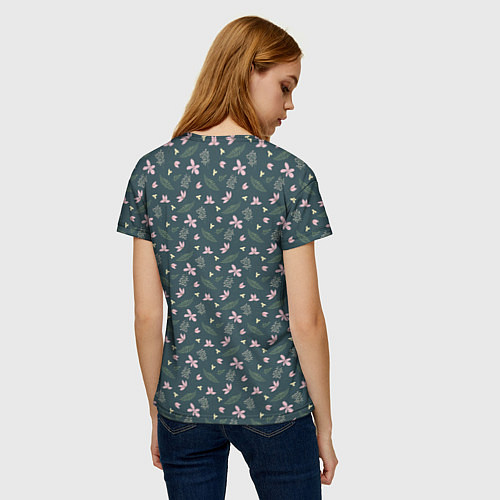 Женская футболка Винтажный узор с цветами / 3D-принт – фото 4
