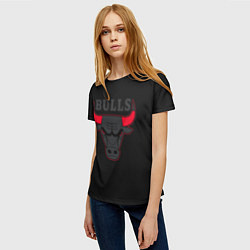 Футболка женская CHICAGO BULLS ЧИКАГО БУЛЛС ЯРОСТЬ БЫКА, цвет: 3D-принт — фото 2