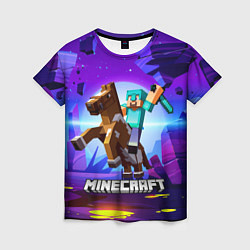 Футболка женская Minecraft на коне!, цвет: 3D-принт