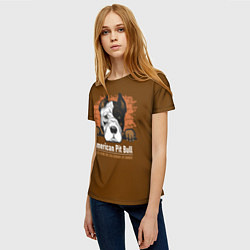 Футболка женская Американский Питбультерьер Pit Bull Terrier, цвет: 3D-принт — фото 2