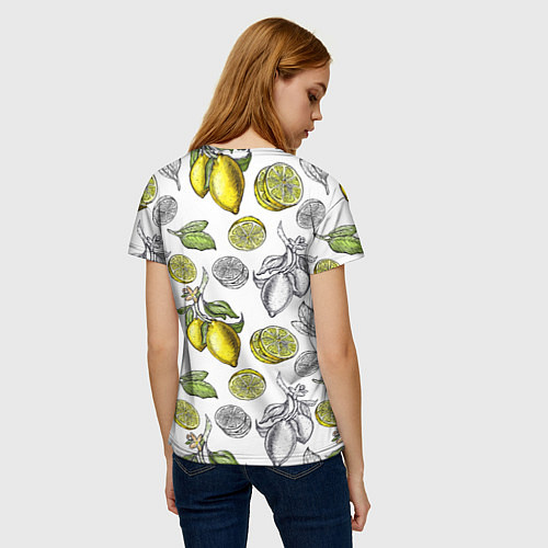 Женская футболка Лимонный паттерн / 3D-принт – фото 4