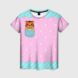 Женская футболка Маленький тигр в кармане