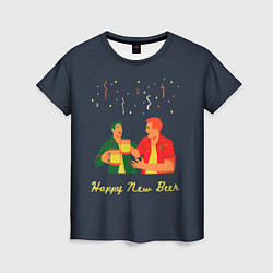 Женская футболка Happy new beer 2022