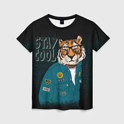 Женская футболка Крутой фурри тигр