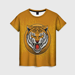 Женская футболка Голова свирепого тигра