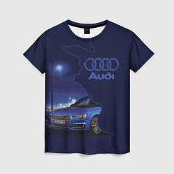 Женская футболка AUDI лого