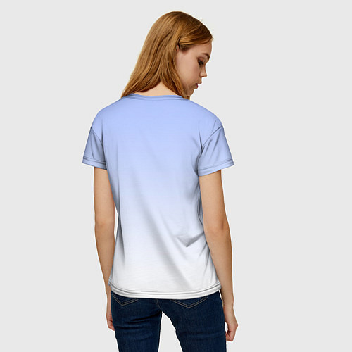 Женская футболка Девочка лепит снеговика / 3D-принт – фото 4