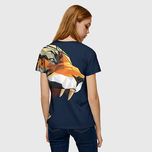 Женская футболка Пасть тигра в мозаике / 3D-принт – фото 4