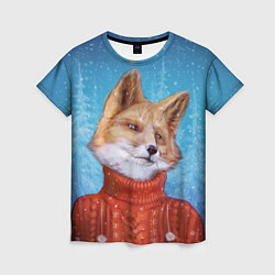 Женская футболка НОВОГОДНИЙ ЛИС CHRISTMAS FOX
