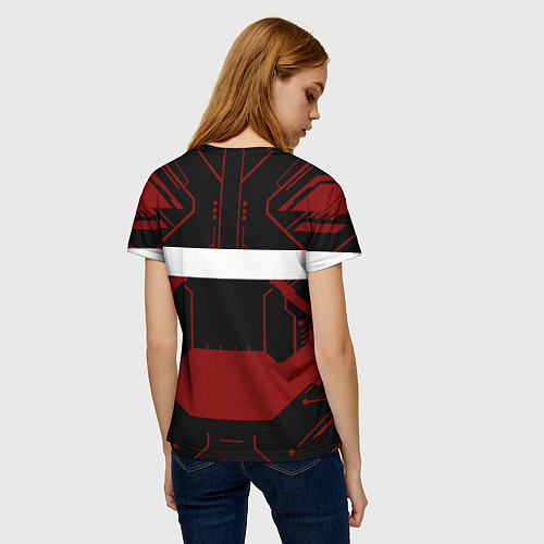Женская футболка Metroid Dread Black Red Logo / 3D-принт – фото 4