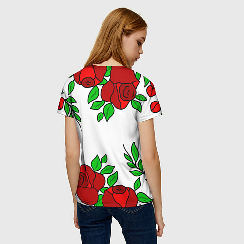 Женская футболка Татьяна в розах / 3D-принт – фото 4