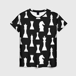 Женская футболка Белые шахматные фигуры
