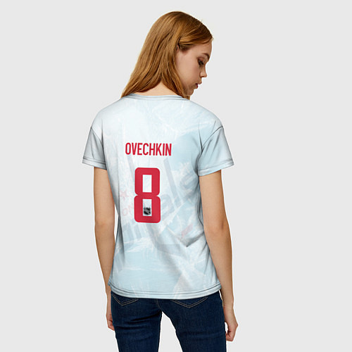 Женская футболка Washington Capitals Ovi8 Ice theme / 3D-принт – фото 4