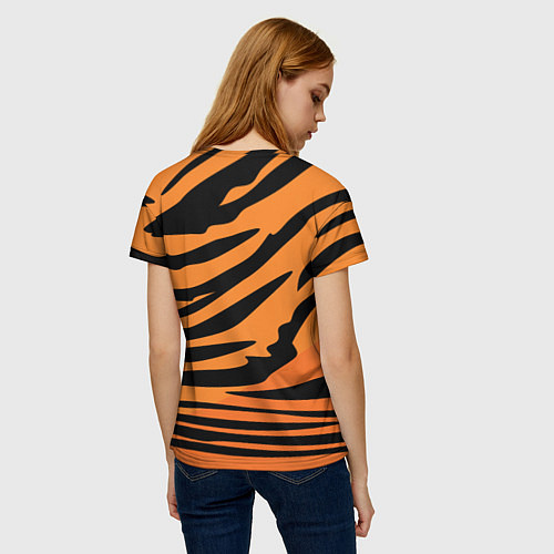 Женская футболка Шкура шерсть тигра / 3D-принт – фото 4
