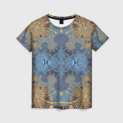Женская футболка Коллекция Фрактальная мозаика Желто-синий 292-6-n1