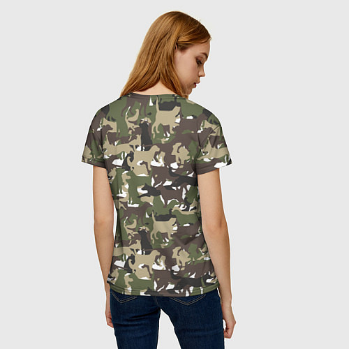Женская футболка Камуфляж из Собак Camouflage / 3D-принт – фото 4