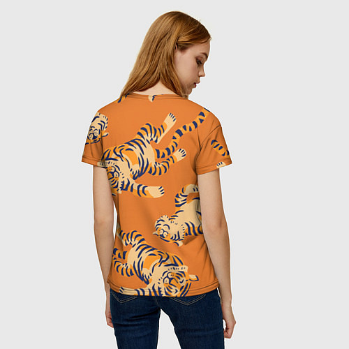 Женская футболка Тигр паттерн / 3D-принт – фото 4
