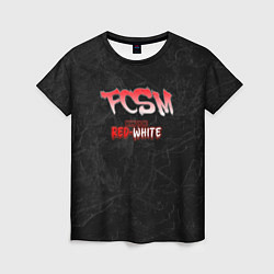Женская футболка Born to be red-white
