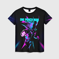 Женская футболка Неоновый Сайтама One Punch-Man