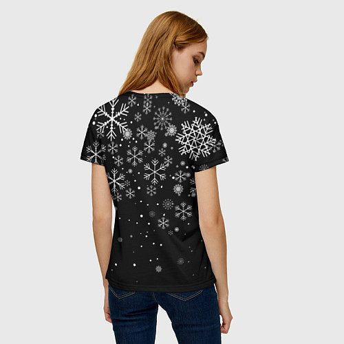 Женская футболка Снежинки - С Новый год / 3D-принт – фото 4