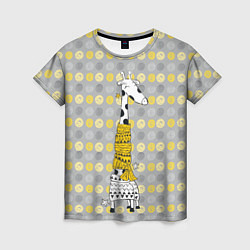 Женская футболка Милая жирафа в шарфе