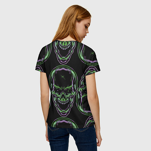 Женская футболка Skulls vanguard pattern 2077 / 3D-принт – фото 4