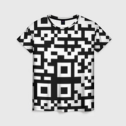 Футболка женская Qr codeкуаркод, цвет: 3D-принт